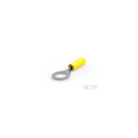Te Connectivity Ring Terminal, #10 Stud Size, 22 AWG, 300 V, Nylon Insulated, Yellow 52124-1